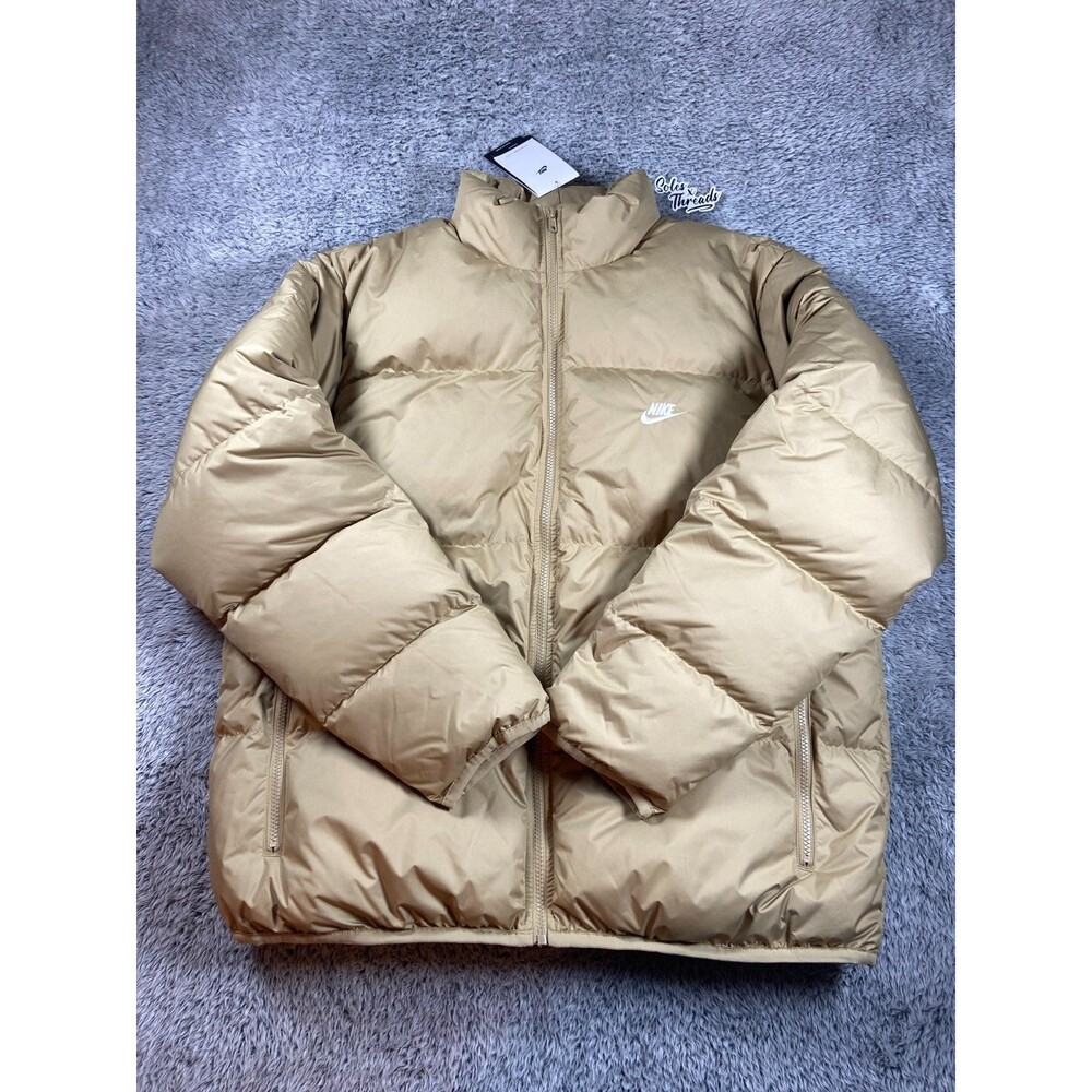 Nike NSW Club Therma-FIT Down Puffer Jacket Size Small Men Beige IB2975-297